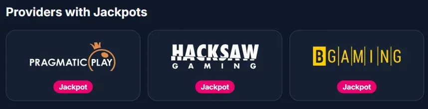 Lukkly'de jackpotlu sağlayıcılar: Pragmatic Play, Hacksaw ve BGaming